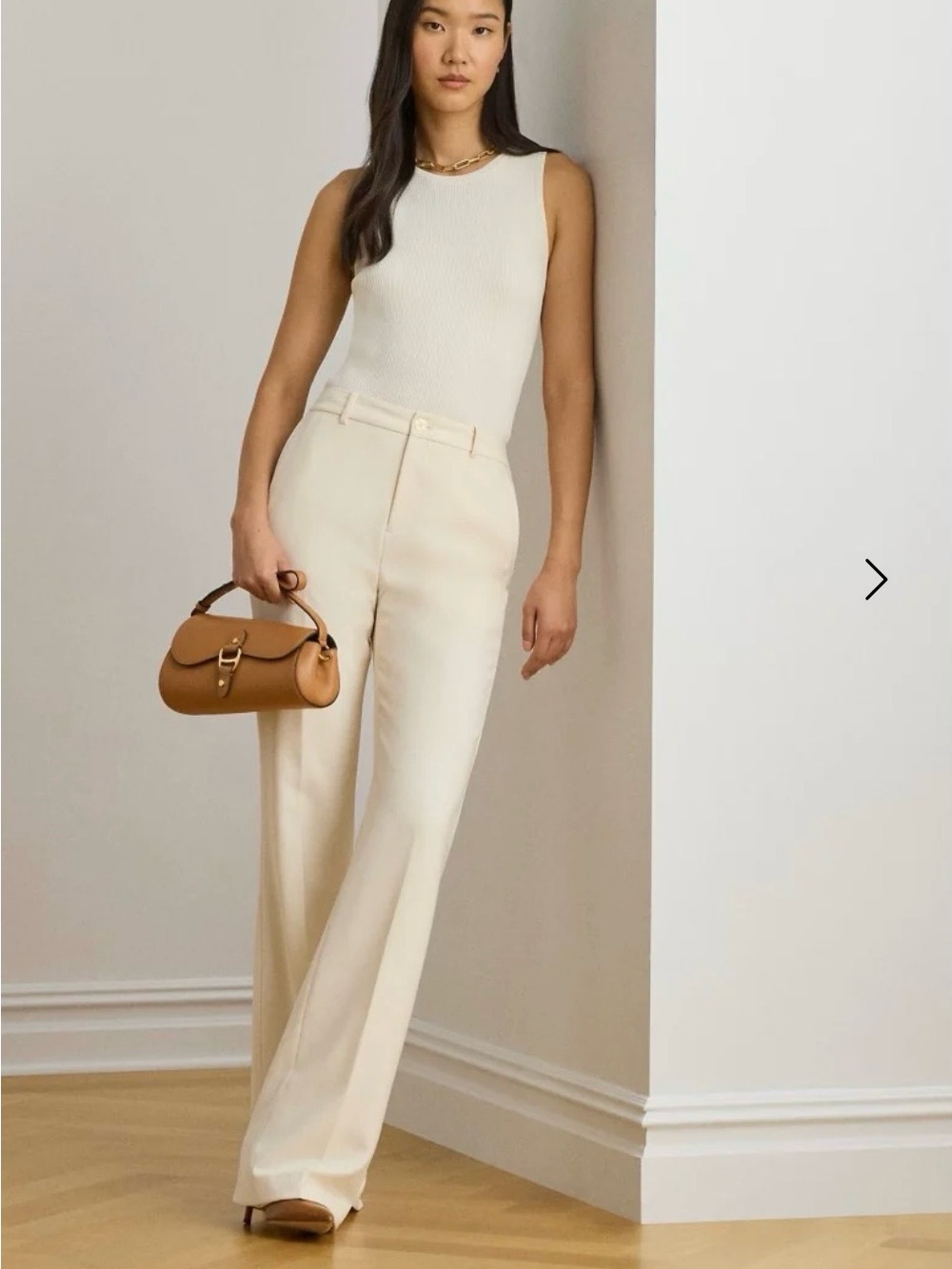 Lauren Cream High-Waist Wide-Leg Pants - Women NWOT